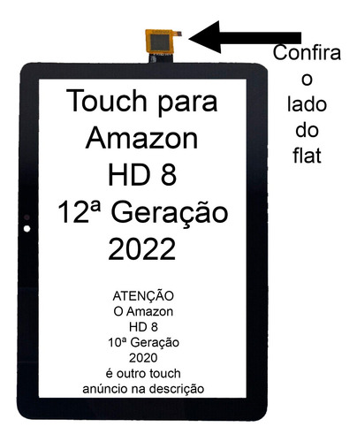 Tela Touch Tablet Amazon Fire Hd 8 2022 12 Geracao