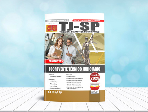 Apostila Completa Tj Sp 2025 - Escrevente Técnico Judiciário Do Tribunal De Justiça De São Paulo + Caderno De Questões + Provas Anteriores - Editora Decisão