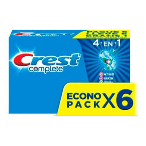 Pasta Dental Crest Complete 4 En 1, 6 Piezas De 100 Ml.