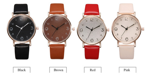 Reloj Casual Para Mujer Con Correa De Cuero Y Caja De Aleaci