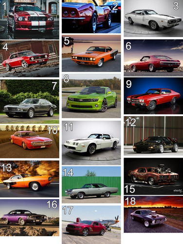 Poster-autos-muscle Car-deportivos-carrera-vinilos 130x70mts