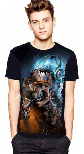 Camisa, Camiseta Criança 5%off Legal Caveira Nerd Divertida