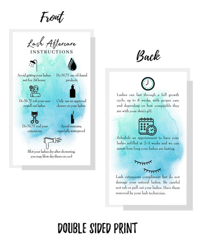 Tarjetas De Instrucciones De Cuidado Posterior De Extensión