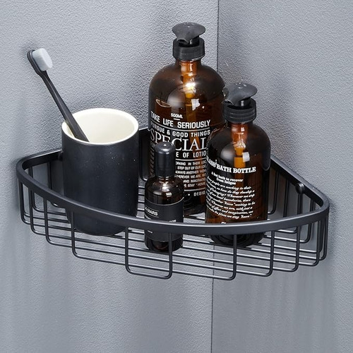 Organizador Esquinero Negro Ducha Baño Colgante Inox Premium