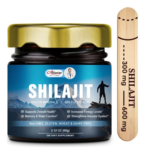 Resina Shilajit Natural Pura Orgánica Del Himalaya 60g Gym 