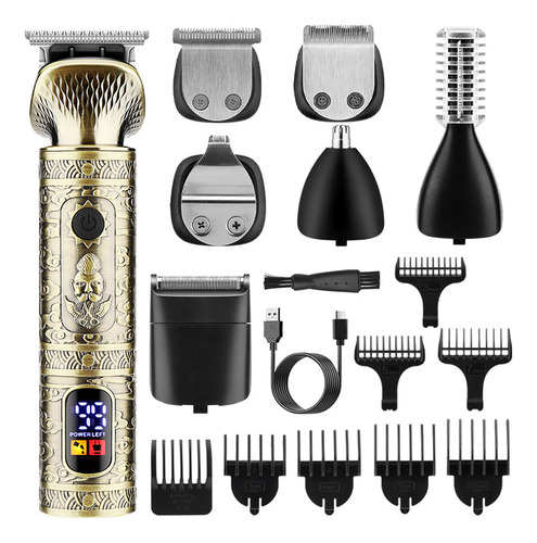 Kit De Recortador De Cabello 7 En 1 Con Pantalla Led