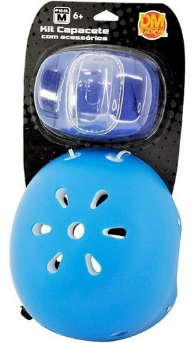 Kit De Proteçao Infantil Com Capacete Azul Dm Toys Dmr6152