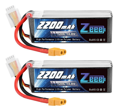 Zeee 14.8v 120c 2200mah 4s Lipo Battery With Xt60 Plug Rc Gr
