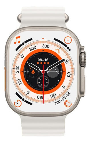 Relógio Inteligente Smartwatch T800 Ultra Serie 8 Com Nfc Caixa Prata Pulseira Preto Bisel Preto Desenho Da Pulseira Lisa