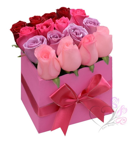 Arreglos Florales Caja Con 16 Rosas Color + Chocolates Cdmx | Meses sin  intereses