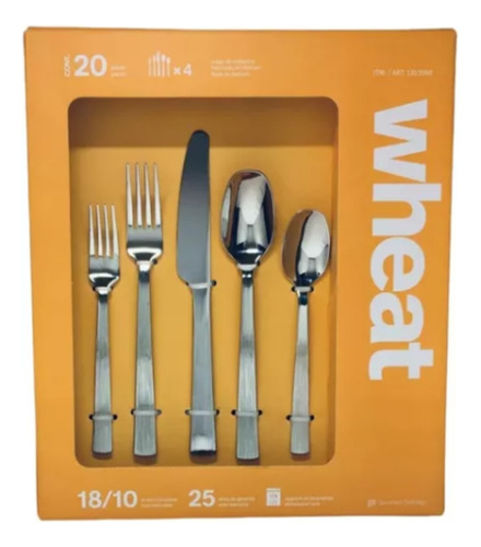 Juego Cubiertos Acero Inoxidable Gourmet Setting Wheat 20pz