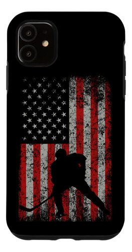 iPhone 11 Patriotic American Flag Ice Hock B08dlpz11p_290324