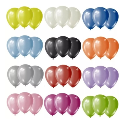 Pack X10 Bolsas De Globos Candela Perlado 9p X 50 Unidades