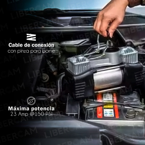 Imagen 8 de 10 de Mini Compresor Aire Auto Moto Inflador Neumatico Portatil