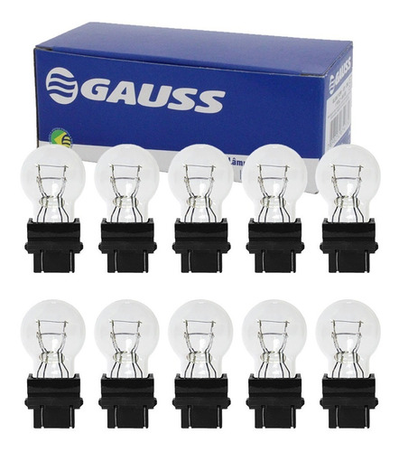 Kit 10 Lampadas 12v 2 Polos Base Plasica 27w/7w Gauss Gl3157