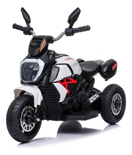 Moto Carro Eléctrica Luces Sonidos Niño Recargable X-168 Color Blanco