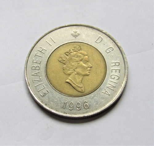 Moneda Canadá 2 Dólares Bimetálica 1996