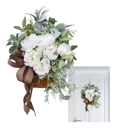 Corona De Primavera Decoración De Pared De Flores De Peonía