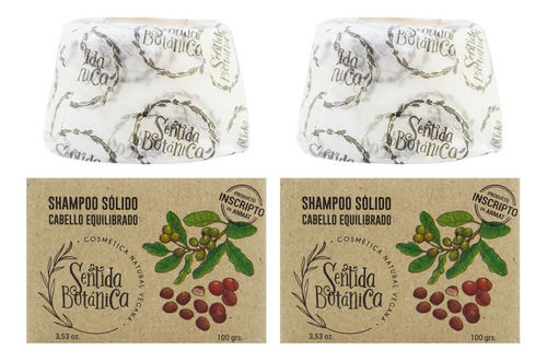 Sentida Botánica Kit X2 Shampoo Solido Natural Vegano Pelo