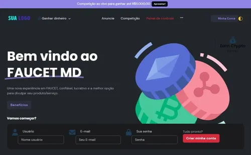 Faucet Md Script Faucet Criptomoeda Seu Próprio Faucet | MercadoLivre