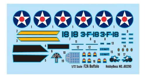 Avion Us F2a Buffalo maqueta para armar 1/72 Hobbyboss 80290