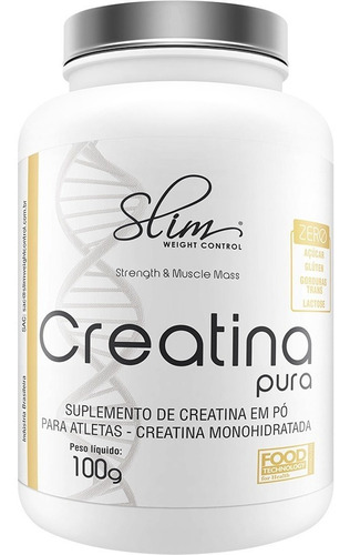 Creatina Pura Slim 100g - Parcelamento Sem Juros!