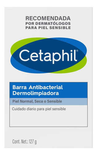 Cetaphil, Barra Dermolimpiadora Para Piel Sensible, 127gr