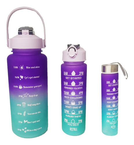 3 Botella De Agua Deportiva Gimnasio Camping Trekking 