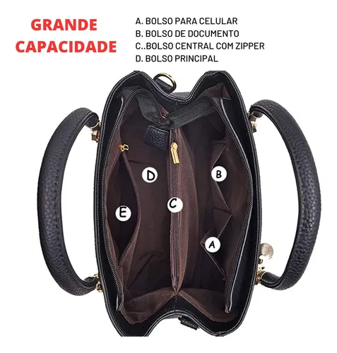 Bolsa Feminina Baú Com Alça Transversal Tote Promoção Casual