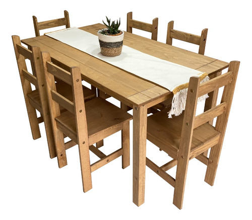 Juego De Comedor Mexicano Madera Maciza Envio Gratis