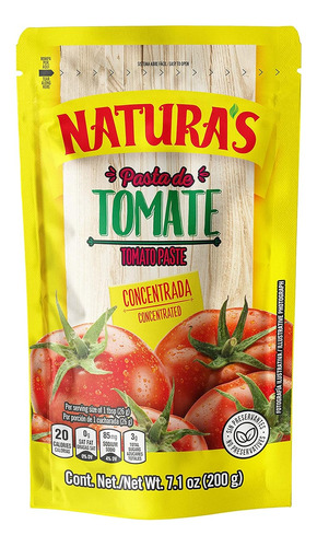 Natura's Pasta De Tomate Natural, Bolsa De 7.1 Oz (paquete D