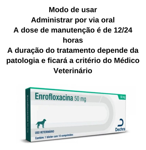 Enrofloxacina 50mg 10 Comprimidos Dechra