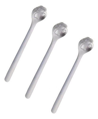 3pcs Cuchara De Pata De Gato De Acero Inoxidable