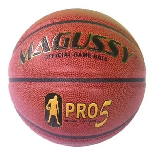 Bola De Basquete Magussy Pro5 Couro Microfibra Mirim