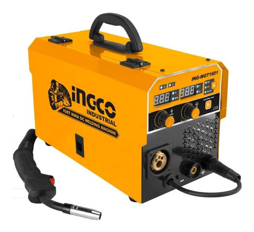 Soldadora Inverter Mma Tig Mig 160 Amp Ingco Ing - Mgt1601 Color Amarillo Frecuencia 50 Hz/60 Hz