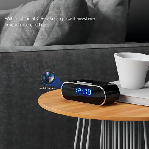 Relógio com câmera Jigayao, câmera de despertador WiFi