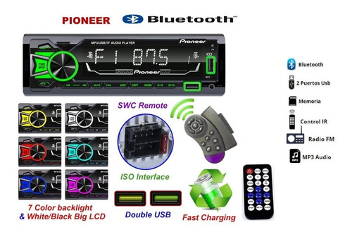 Reproductor Pioneer Bluetooth Radio Fm Mp3 Usb + Controles