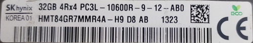 Memoria 32gb 4rx4 Pc3l-10600r Hmt84gr7mmr4a H9 Hynix Ecc Reg (Usado)