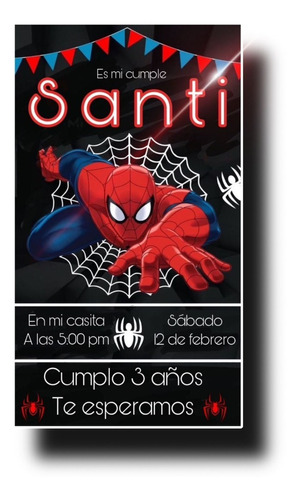 Invitación Digital Cumpleaños Spiderman / Hombre Araña