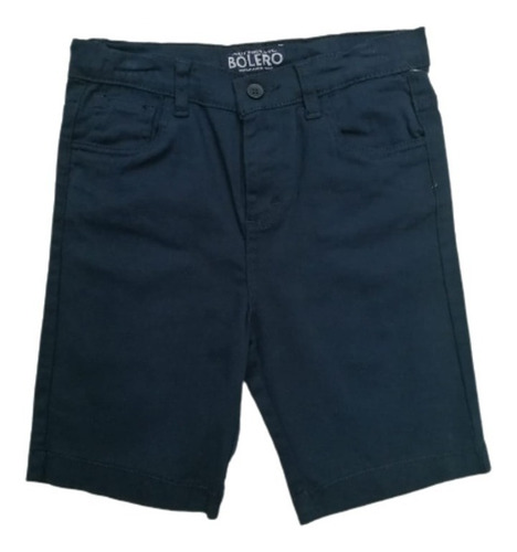 Bermuda Short De Gabardina Para Niño Azul Marino