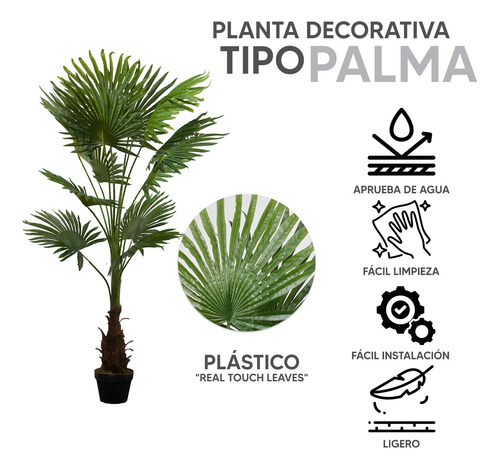 Kit 2 Plantas Artificiales Tipo Palmito 150cm Recepcion