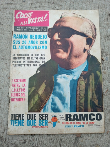 Coche A La Vista N.244 Nov. 1967 Ramon Requejo Automovilismo