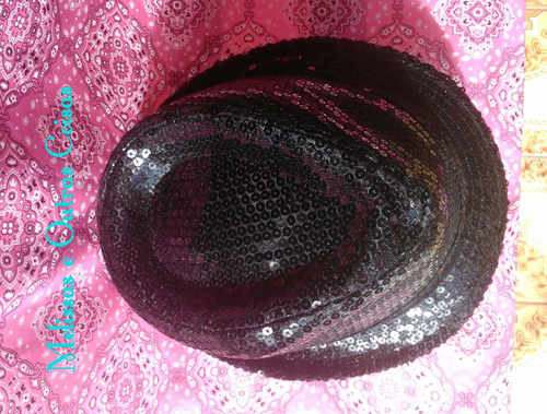 Chapéu Fedora Com Paêtes Preto