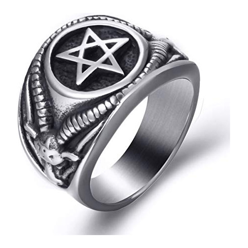 Anillo Baphomet Acero Inoxidable. (talla 9)