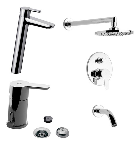 Combo Set Griferías Fv Puelo Lavatorio Alto + Bidet + Ducha