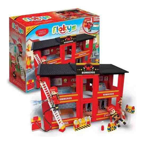 Estacion De Bomberos Con 2 Figuras Flockys Ploppy 156914