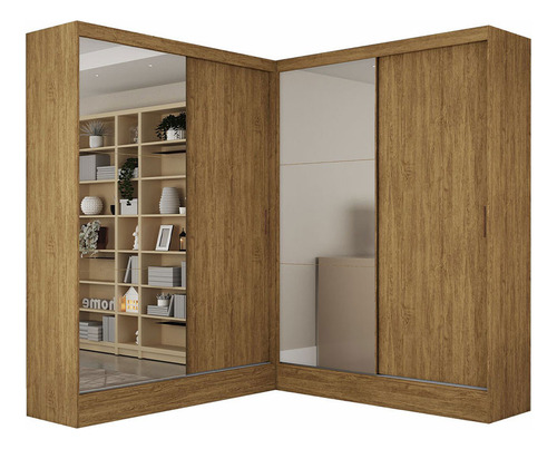 Closet Casal Duplo Belém 4 Portas Plus 4 Gavetas Carioca Móv Cor Cinamomo
