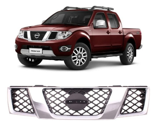 Parrilla Rejilla Frente Nissan Frontier 2010 - 2014 Cromada Brillante Brillante