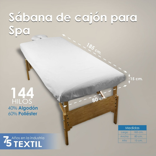 10 Jgo Sabana Camilla Masaje Spa 144 Hilos 60/40 Pol/aLG