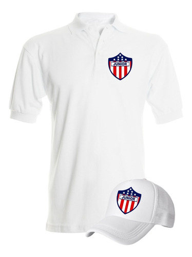 Camiseta Tipo Polo Junior Barranquilla Futbol Obsequio Gorra